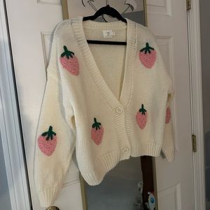 Strawberry knit cardigan